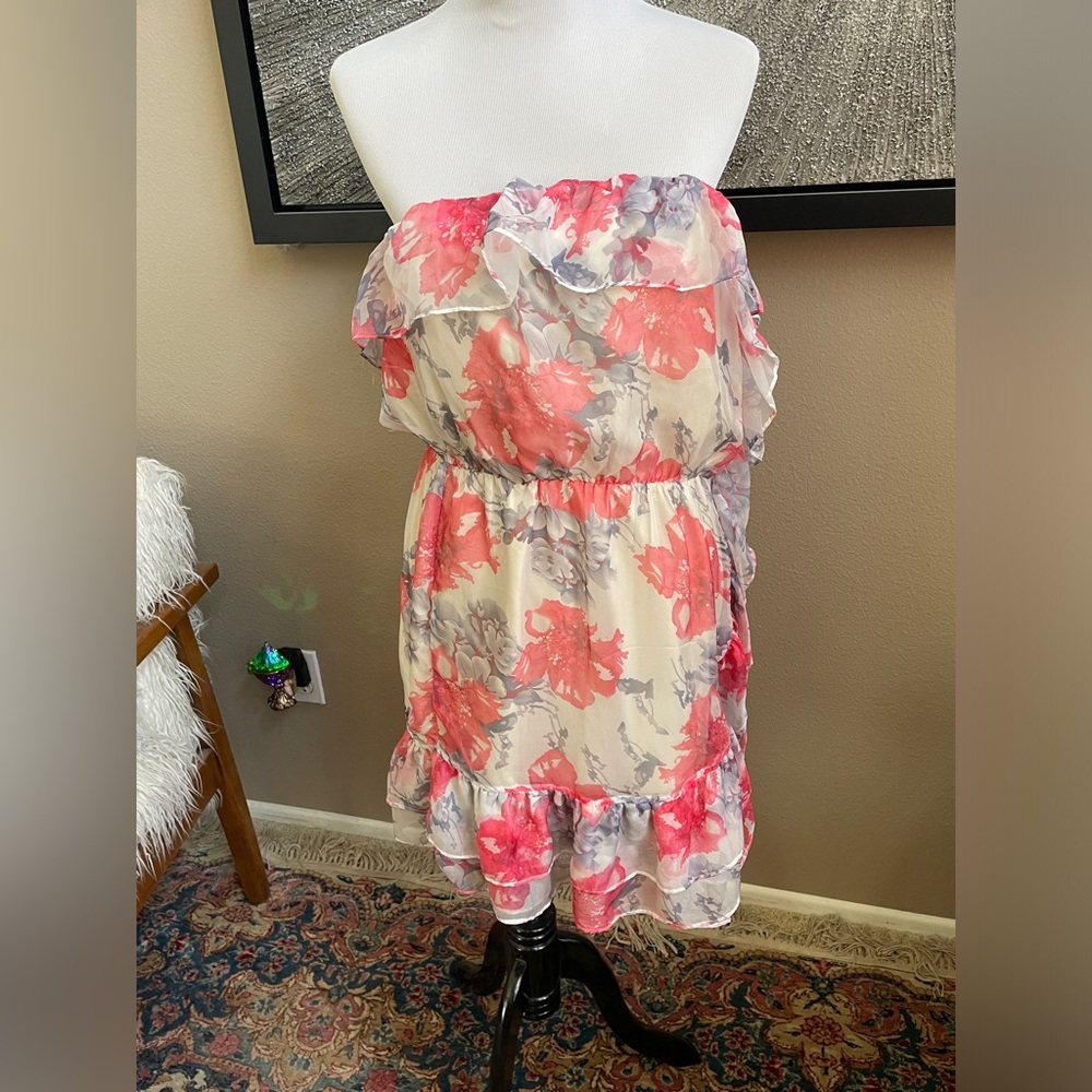 Arden B strapless floral dress